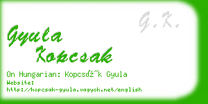 gyula kopcsak business card